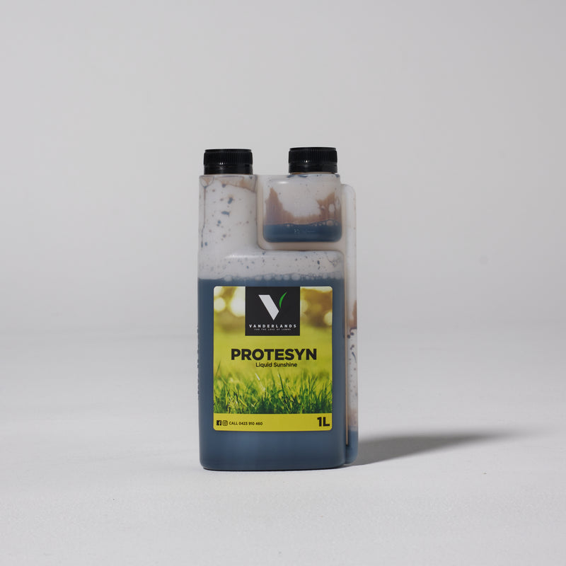 Bottle of Protesyn liquid fertilizer on a white background